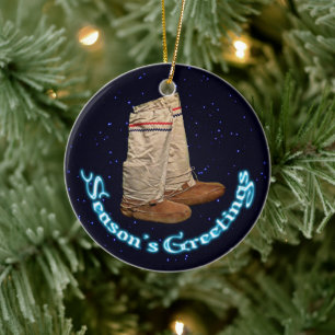 Ornement En Céramique Mukluks de Noël