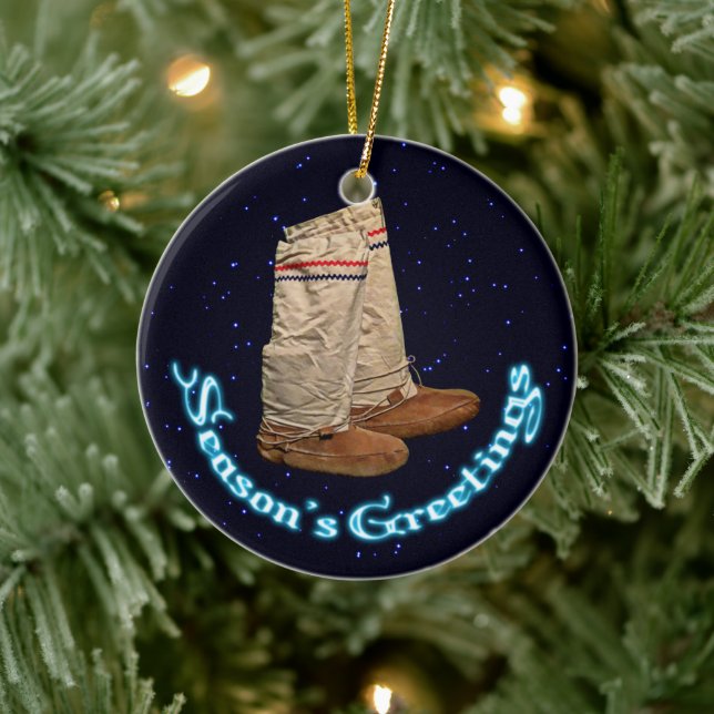 Ornement En Céramique Mukluks de Noël (Arbre)