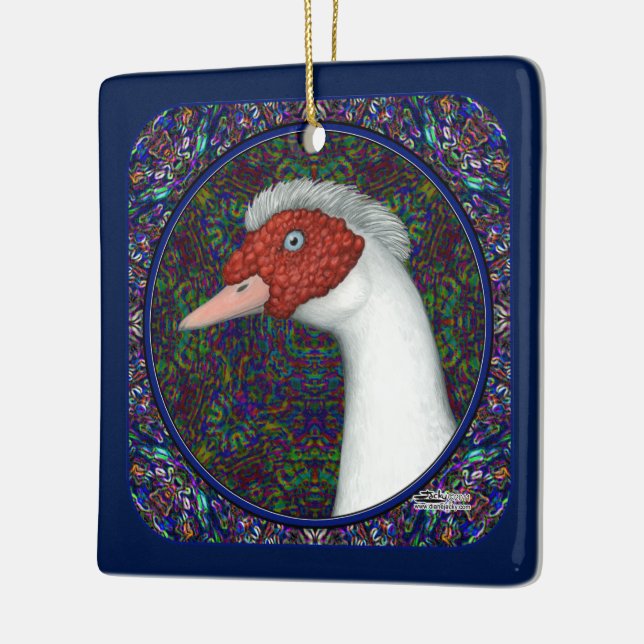 Ornement En Céramique Muscovy Duck Head (Gauche)