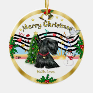 Ornement En Céramique Musique de Noël 1 - Scottish Terrier