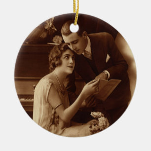 Ornement En Céramique Musique Romantique Vintage, Amoureux de l'Amour et