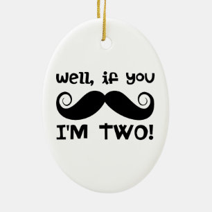 Ornement En Céramique Mustache du 2e anniversaire