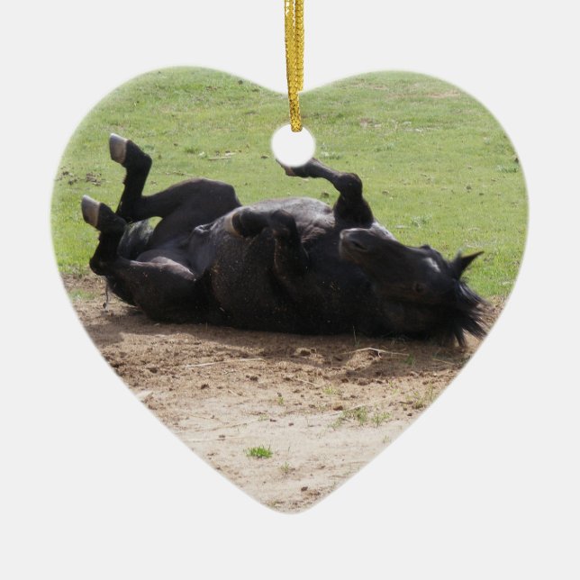 Ornement En Céramique Mustang de Navajo de roulement (Devant)