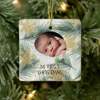 Ornement En Céramique My First Christmas – Personalized Baby Photo