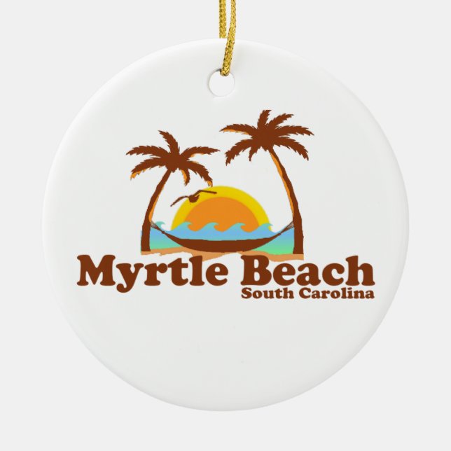 Ornement En Céramique Myrtle Beach. (Devant)