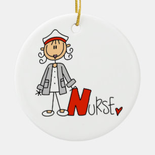 Ornement En Céramique N est pour l'infirmière