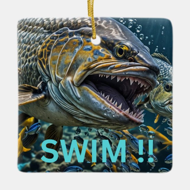 Ornement En Céramique Nage ! ! (Devant)