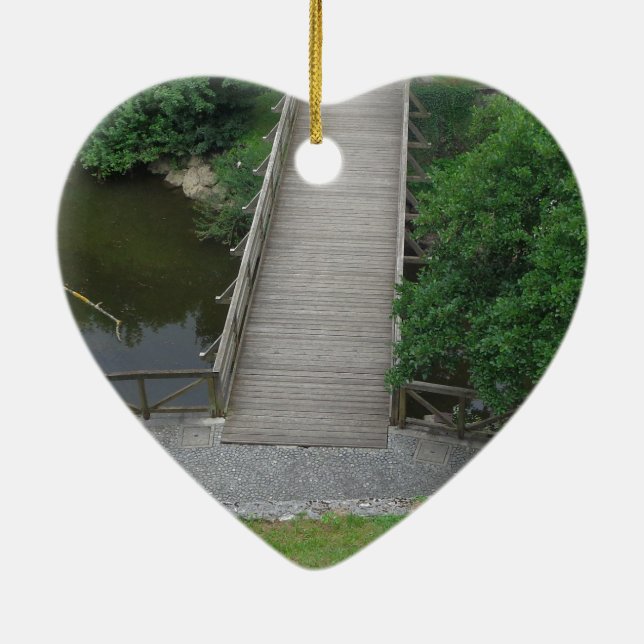 Ornement En Céramique Nature Photographie Parc Pont Arbres Vert (Dos)