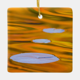 Ornement En Céramique Nénuphar sur eau orange, Canada