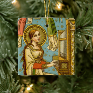 Ornement En Céramique NéoGothique Ste Cecilia de Rome (détail; BNG 02)
