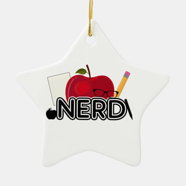 Ornement En Céramique Nerd - Logo (Devant)