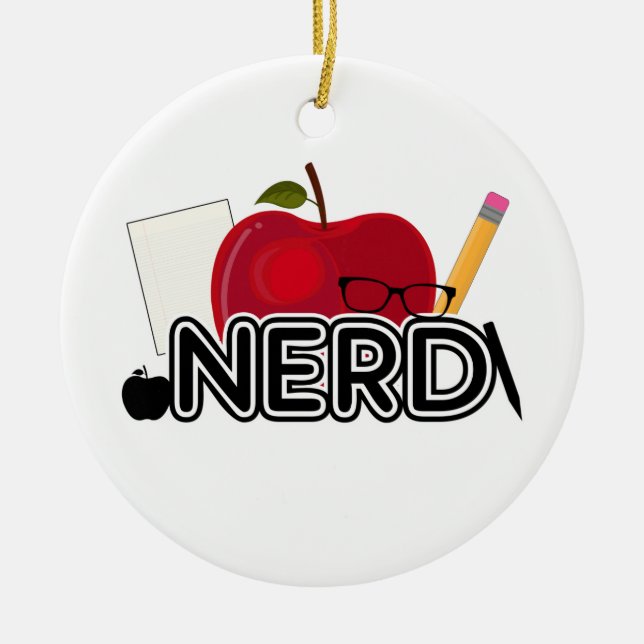 Ornement En Céramique Nerd - Logo (Devant)