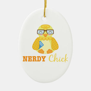 Ornement En Céramique Nerdy Chick
