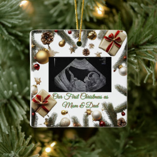 Ornement En Céramique New Baby on the Way Christmas Ornament
