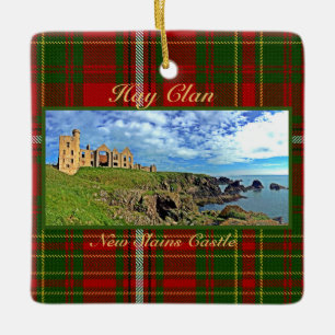Ornement En Céramique New Slains Castle - Scottish Hay Clan Tartan Xmas