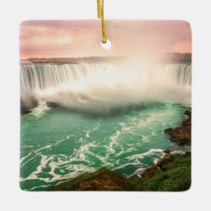 Ornement En Céramique Niagara Falls, Canada coucher de soleil stylisé
