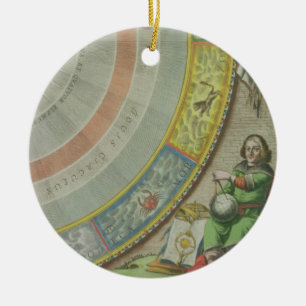 Ornement En Céramique Nicolas Copernic (1473-1543), détail d'une carte