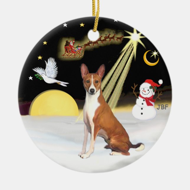Ornement En Céramique NightFlight- Basenji (Devant)
