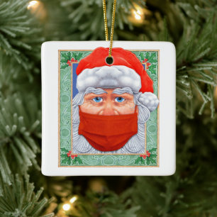 Ornement En Céramique Noël 2020 Père Noël en Masque