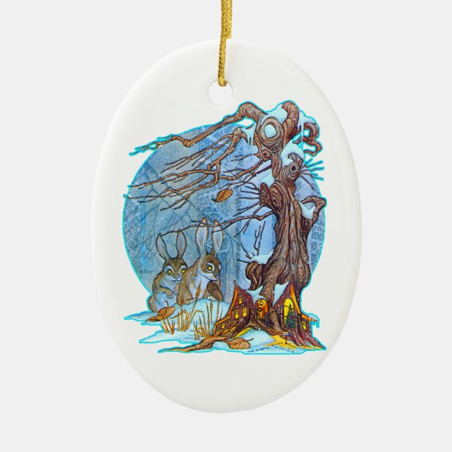 Ornement En Céramique Noël à l'Ornement d'Elf Hall (Devant)