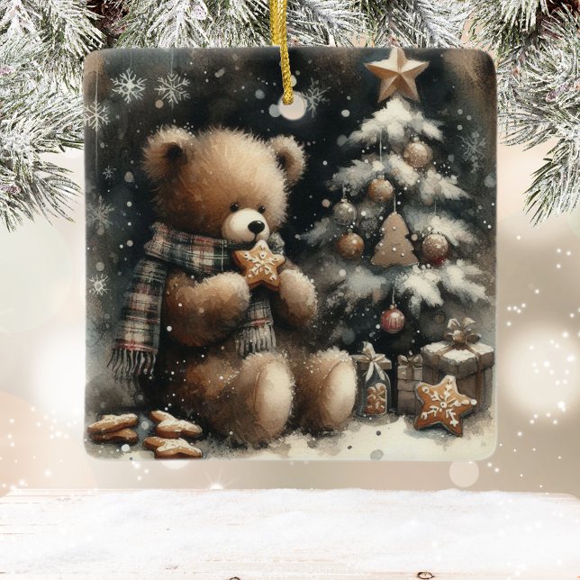 Ornement En Céramique Noël à l'ours en peluche (Créateur téléchargé)