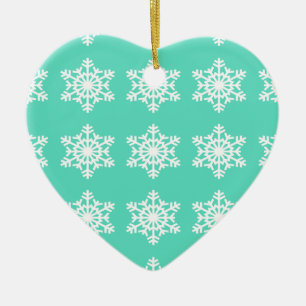 Ornement En Céramique Noël à Tiffanys Aqua Blue Snowflakes