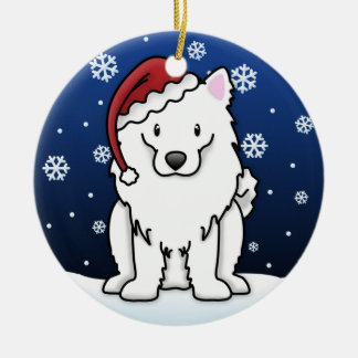 Ornement En Céramique Noël américain de chien esquimau de bande dessinée