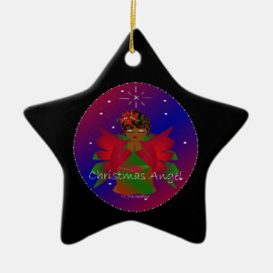 Ornement En Céramique Noël Angel Baby autour du monde en noir II