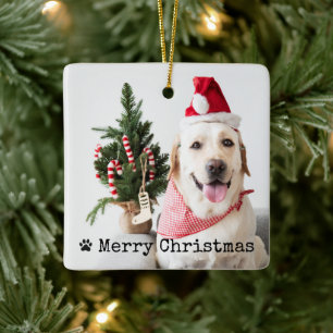 Ornement En Céramique Noël avec photo de compagnie personnalisée