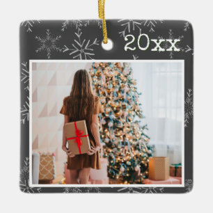 Ornement En Céramique Noël avec photo personnalisée