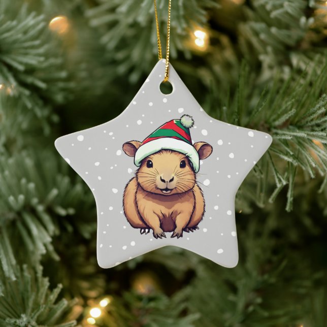 Ornement En Céramique Noël Capybara (Arbre)