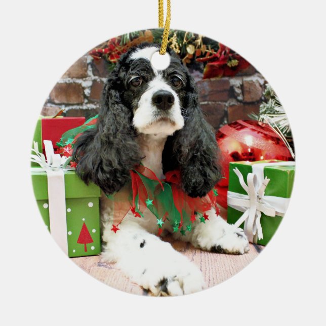 Ornement En Céramique Noël - cocker - Laci (Devant)