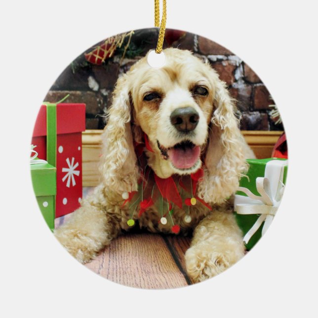 Ornement En Céramique Noël - cocker - Mollie (Devant)