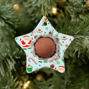 Ornement En Céramique Noël créatif de basket-ball