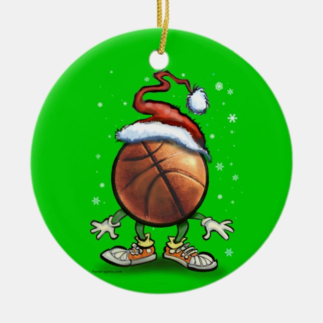 Ornement En Céramique Noël de basket-ball (Devant)