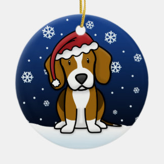 Ornement En Céramique Noël de beagle de bande dessinée de Kawaii