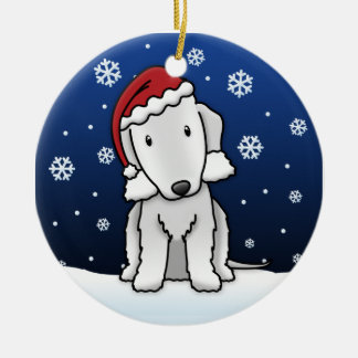 Ornement En Céramique Noël de Bedlington Terrier de bande dessinée de