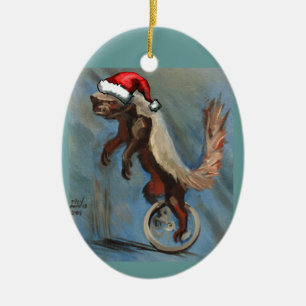 Ornement En Céramique Noël de blaireau de miel