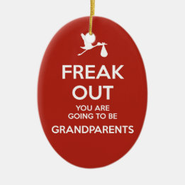 Ornement En Céramique Noël de grands-parents de faire-part de grossesse