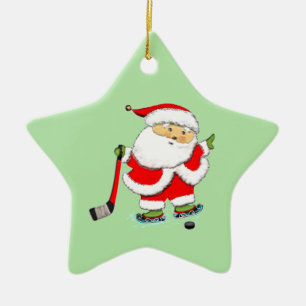 Ornement En Céramique Noël de hockey