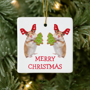 Ornement En Céramique Noël de l'aumônier et de la souris