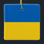 Ornement En Céramique Noël de l'Ukraine<br><div class="desc">Simple Ukraine Drapeau de Noël Ornement en céramique</div>