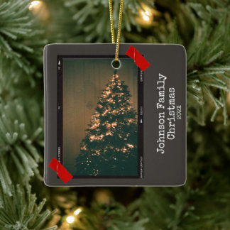 Ornement En Céramique Noël de machine à écrire de type photo instantanée