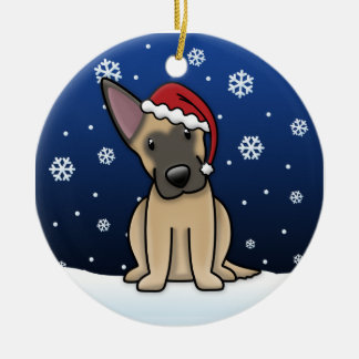 Ornement En Céramique Noël de Malinois de Belge de bande dessinée de