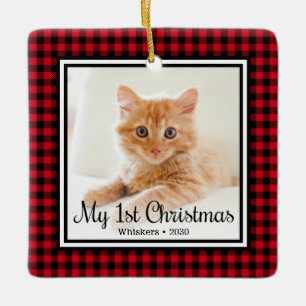 Ornement En Céramique Noël de mon chaton 1ère année 2 Photo