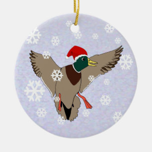 Ornement En Céramique Noël de Père Noël de canard de Mallard