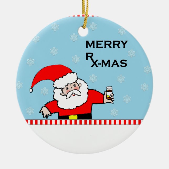 Ornement En Céramique Noël de pharmacien (Devant)