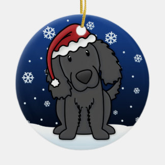 Ornement En Céramique Noël enduit plat de chien d'arrêt de bande