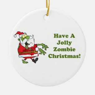 Ornement En Céramique Noël gai de zombi