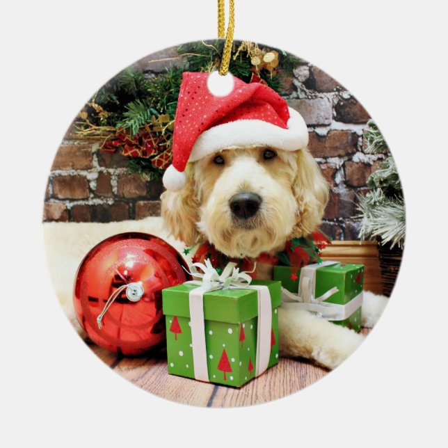 Ornement En Céramique Noël - GoldenDoodle - GUS (Devant)